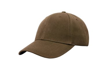 Şık kahverengi kot golf kap beyaz arka plan üzerinde izole