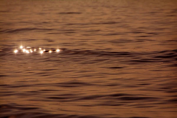 Moře Vlny Detail Při Západu Slunce Úrovni Vody Ocean View — Stock fotografie