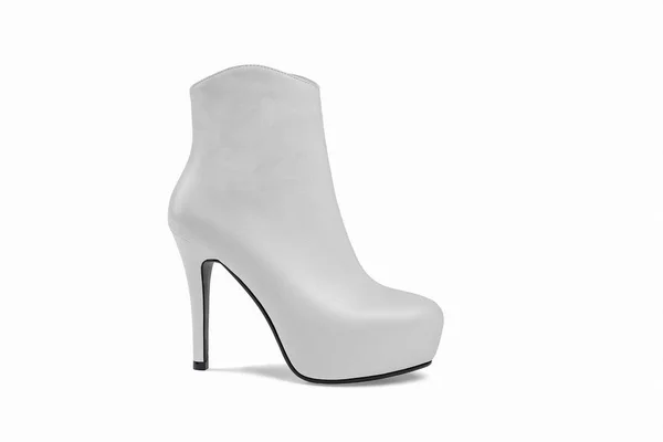 Белые Женщины Обувь Изолированы Белом Фоне — стоковое фото