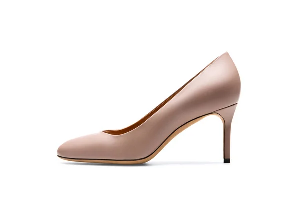 Zapato Mujer Beige Aislado Sobre Fondo Blanco — Foto de Stock