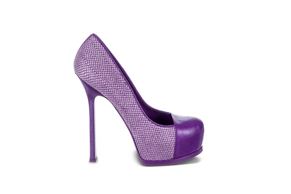 Scarpe Donna Viola Isolate Sfondo Bianco — Foto Stock