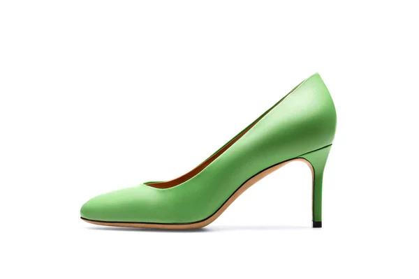 Zapato Mujer Verde Aislado Sobre Fondo Blanco — Foto de Stock