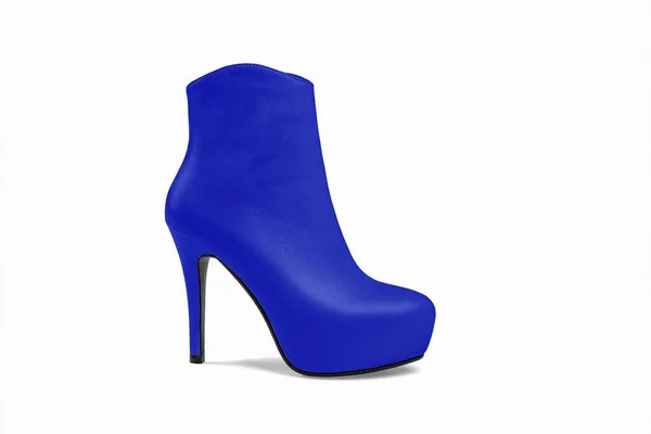 Ярко Голубые Женщины Обувь Изолированы Белом Фоне — стоковое фото