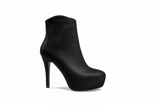 Чорні Жіночі Туфлі Ізольовані Білому Тлі — стокове фото