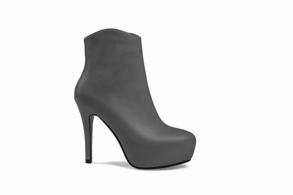 Scarpe Donna Grigie Isolate Sfondo Bianco — Foto Stock