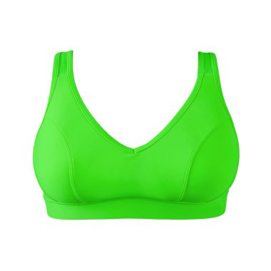 Beyaz arka plan üzerinde izole parlak yeşil spor sütyen