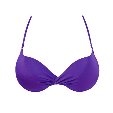 Beyaz arka plan üzerinde izole sutyen yukarı mor ipek seksi itin