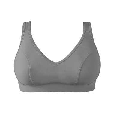 Beyaz arka plan üzerinde izole gri spor sütyen