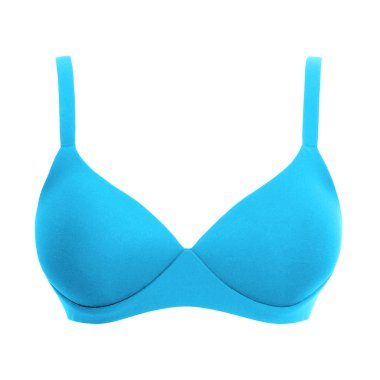Lighr mavi beyaz arka plan üzerinde izole sutyen yukarı ipek seksi itin