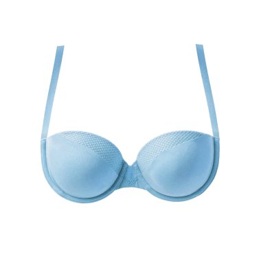 Lighr mavi beyaz arka plan üzerinde izole sutyen yukarı ipek seksi itin