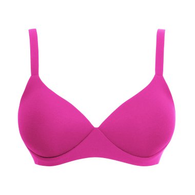 Sıcak pembe ipek seksi yukarı itin beyaz arka plan üzerinde izole sutyen. Kadın pahalı zarif iç çamaşırı giyim