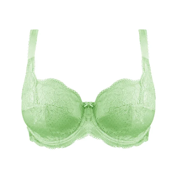 Mint Green Silk Sexy Push Brassiere Isolated White Background Women — Stock Photo, Image