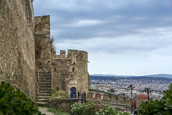 Soluň Řecko Července 2018 Trigoniou Tower Eptapyrgio Pevnosti Nebo Heptapyrgion — Stock fotografie