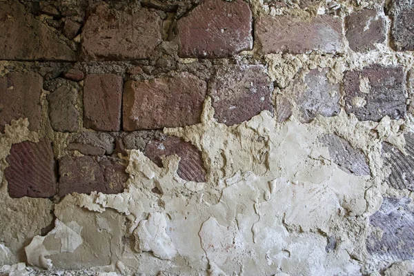 Fondo Textura Abstracta Pared Piedra Toba Con Masilla Dañada Una — Foto de Stock