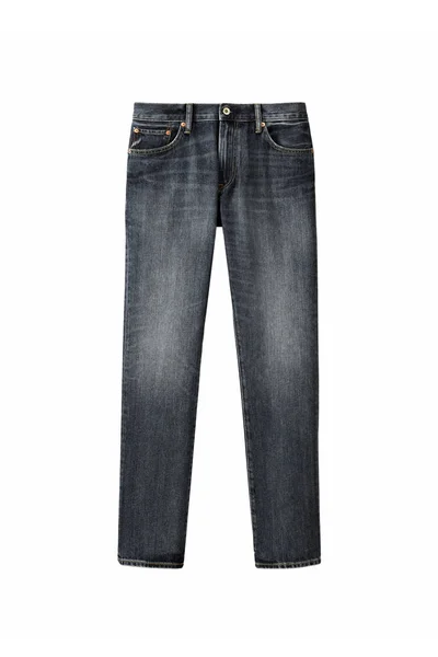 Jeans Homens Cinzentos Elegantes Isolados Fundo Branco Estilo Casual — Fotografia de Stock