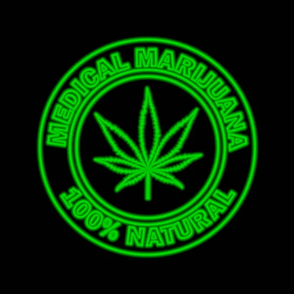 Marihuana Medizinische Neongrüne Schilder Und Logo Grafische Vorlage Modernen Trend — Stockfoto