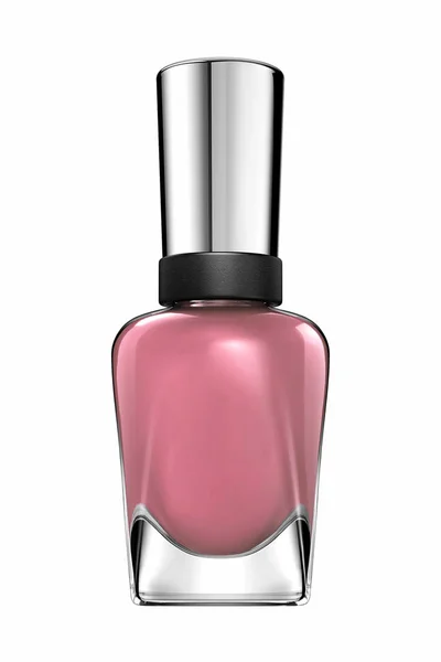 Frasco Vidro Esmalte Rosa Pálido Manicure Pedicure Isolado Fundo Branco — Fotografia de Stock