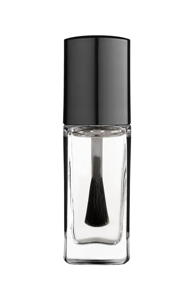 Frasco Cristal Transparente Para Esmalte Uñas Manicura Pedicura Aisladas Sobre — Foto de Stock