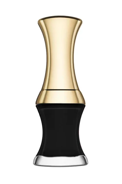 黒マニキュア瓶 マニキュア ペディキュアは 白い背景で隔離 装飾的な化粧品 美容ファッション メイク — ストック写真