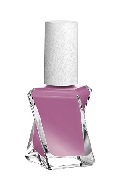 Botella Cristal Esmalte Uñas Rosa Pálido Manicura Pedicura Aisladas Sobre — Foto de Stock
