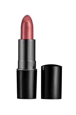 Tek beyaz arka plan üzerinde izole soluk pembe ruj açıldı