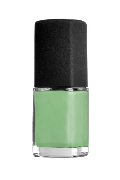 Botella Cristal Esmalte Uñas Verde Pálido Manicura Pedicura Aisladas Sobre — Foto de Stock