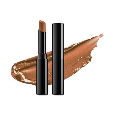 Beyaz arka plan üzerinde izole brushstroke ile kapalı ve açık bej rujlar