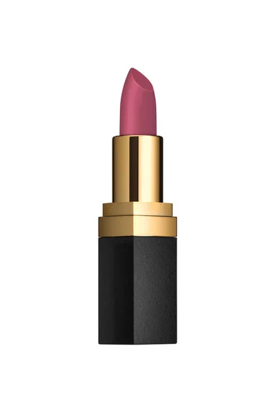 Enkel Geopend Roze Lippenstift Geïsoleerd Witte Achtergrond — Stockfoto