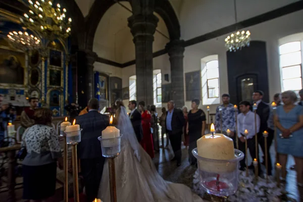 Giumri Armenia Października 2018 Ormiański Tradycyjny Ślub Yot Verk Kościoła — Zdjęcie stockowe