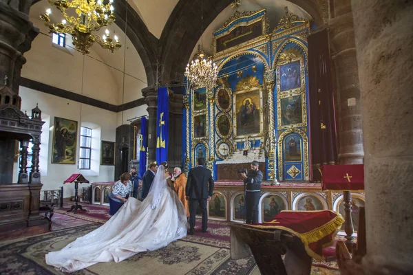 Gyumri Armenia Octubre 2018 Ceremonia Boda Tradicional Armenia Iglesia Yot — Foto de Stock