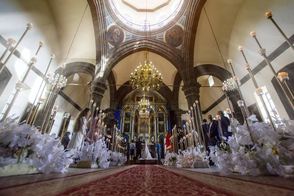 Gyumri Armenia Octubre 2018 Ceremonia Boda Tradicional Armenia Iglesia Yot — Foto de Stock