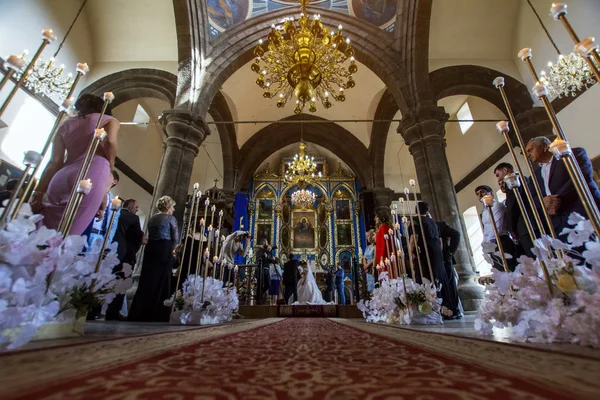 Gyumri Armenia Octubre 2018 Ceremonia Boda Tradicional Armenia Iglesia Yot — Foto de Stock
