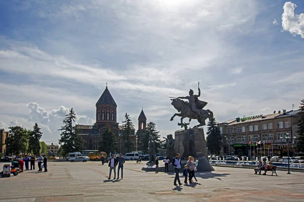 Gyumri Armenia Ottobre 2018 Piazza Vardanants Con Monumento San Vardan — Foto Stock