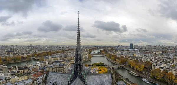 Vue Panoramique Sur Seine Ile Cité Depuis Tour Notre Dame — Photo