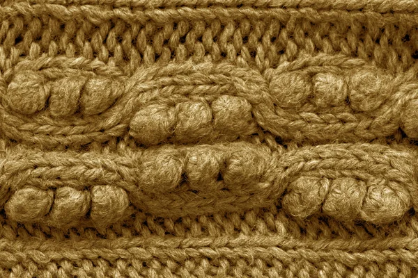 针织质感 羊毛制成的花纹织物 复制空间 手工毛衣纹理 针织羊毛图案 米色背景 — 图库照片