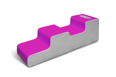 Soyut şekli modern sıcak pembe beyaz arka plan üzerinde izole çocuklar için beyaz yumuşak mobilyalar ile