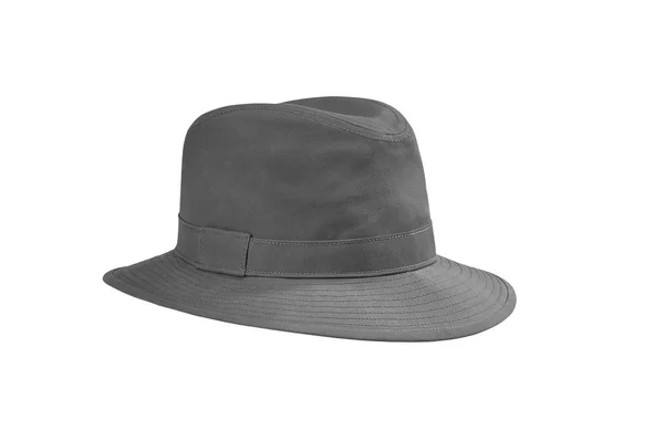 Grey Wide Brimmed Cowboy Hat Stylish Men Headwear Element Costume — Stock Photo, Image