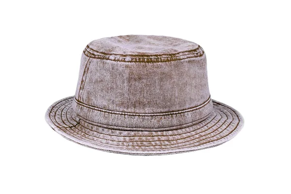 Cappello Jean Marrone Isolato Sfondo Bianco Con Percorso Ritaglio — Foto Stock