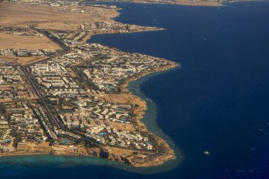 Sharm El Sheikh havadan görünümden uçak