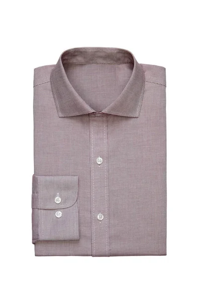 Camicia Uomo Alla Moda Scacchi Beige Isolata Uno Sfondo Bianco — Foto Stock