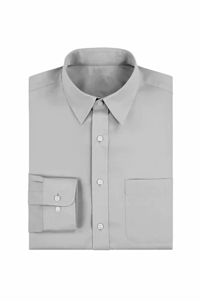 Camicia Uomo Grigia Alla Moda Isolata Uno Sfondo Bianco — Foto Stock