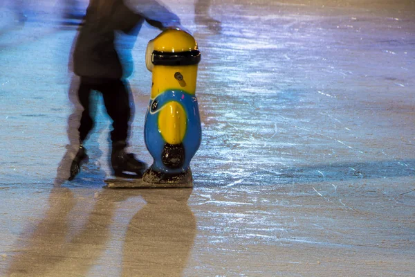 Yerevan Armenia January 2019 Abstract Blurred Scene People Skate Ice — Stock Photo, Image