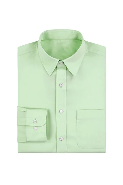 Moda Simples Hortelã Verde Camisa Dos Homens Isolados Fundo Branco — Fotografia de Stock