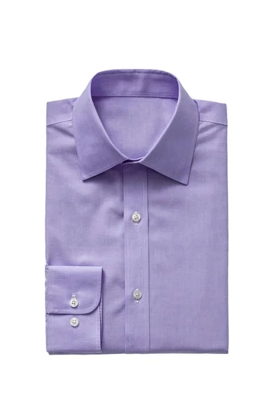 Moda Semplice Camicia Uomo Viola Isolato Uno Sfondo Bianco — Foto Stock