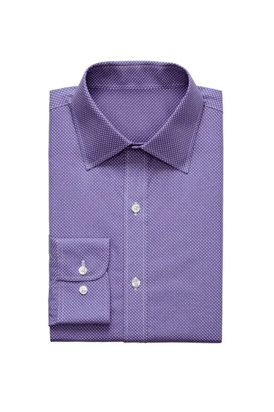 Moda Roxo Manchado Mens Camisa Isolada Fundo Branco — Fotografia de Stock