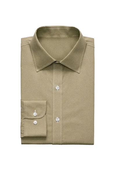 Moda Beige Screziato Uomo Camicia Isolata Uno Sfondo Bianco — Foto Stock