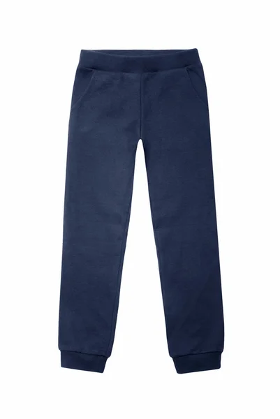 Pantaloni Sportivi Blu Isolati Sullo Sfondo Bianco — Foto Stock