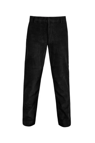 Elegante Preto Mens Calças Veludo Jeans Isolado Fundo Branco — Fotografia de Stock