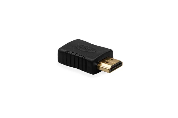 Adaptador Macho Hdmi Para Fêmea Isolado Fundo Branco — Fotografia de Stock