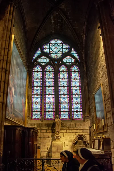 Paris France Novembre 2018 Intérieur Notre Dame Paris Cathédrale Est — Photo